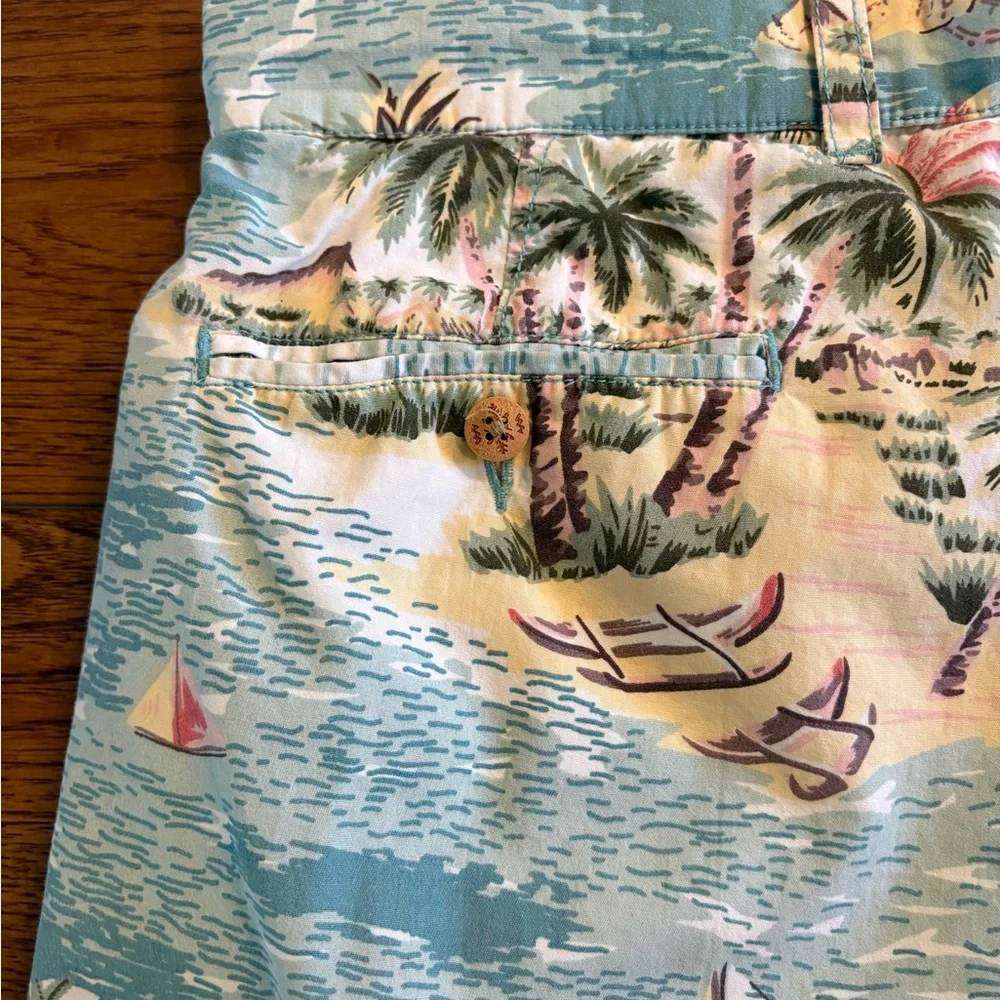 Vintage Island Print Shorts - Charleston SC - Coastal Preppy Resort Style
